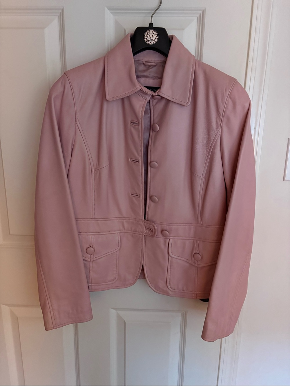 Ideology Blush Pink Leather Button-Front Jacket